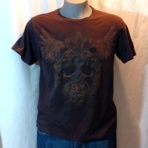 J Ferrar Mens Medium Graphic Tee Skull Wings T-Shirt